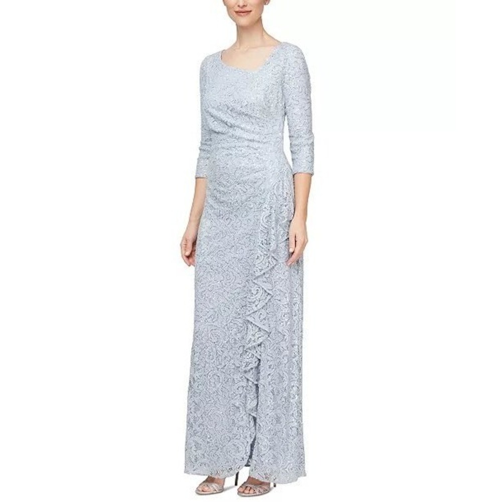 Alex Evenings‎ Lace Sequins Gown Mother of Bride Formal Evening Dress Size 10
